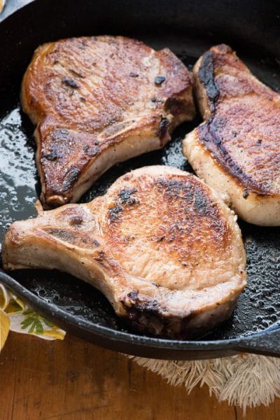Pan-fried Brined Pork Loin Chops with Cherry Sauce - Boulder Locavore