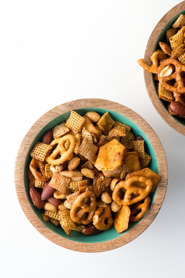 bowls of Chex Party Mix