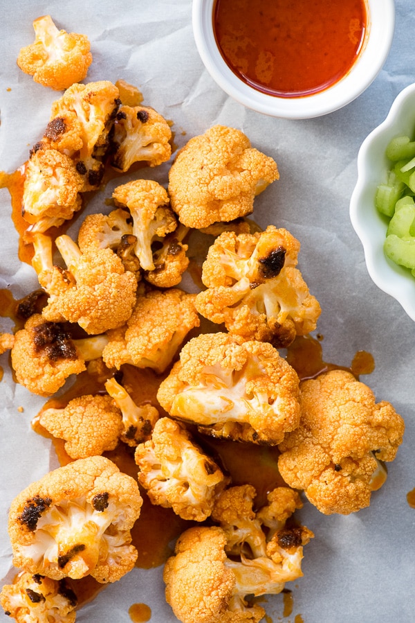 Close up of Buffalo Cauliflower.