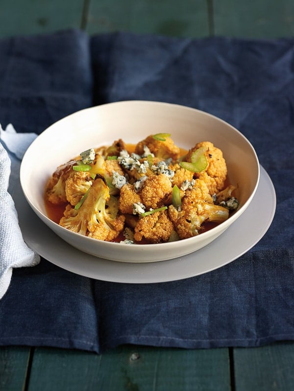 A bowl of Buffalo Cauliflower.