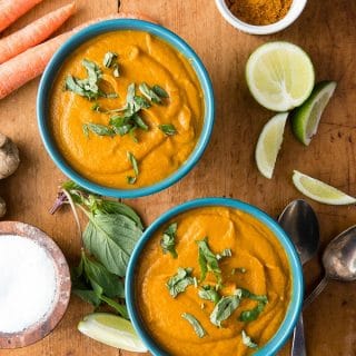 Curried Roasted Carrot Ginger Soup.