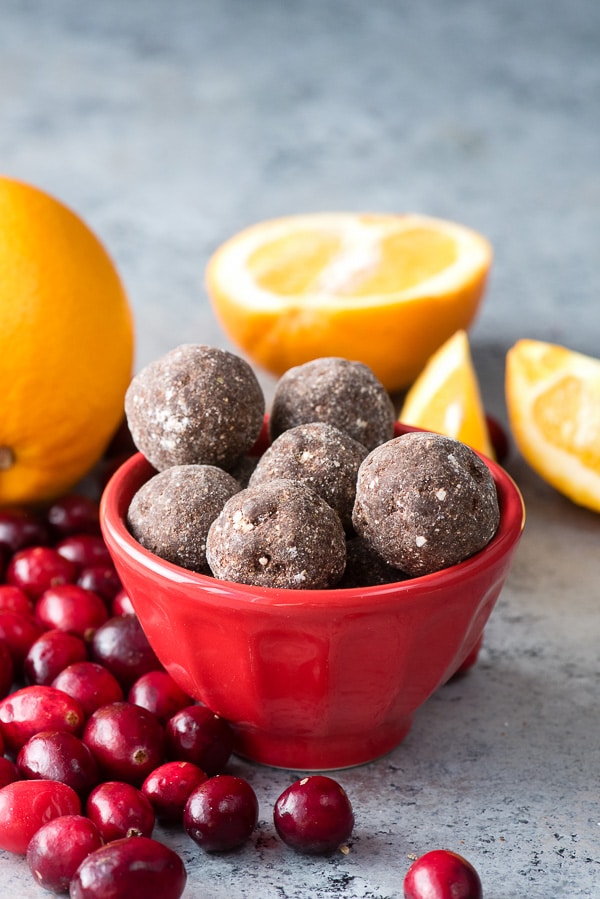 Cranberry-Orange  Protein bites with fresh ingredients