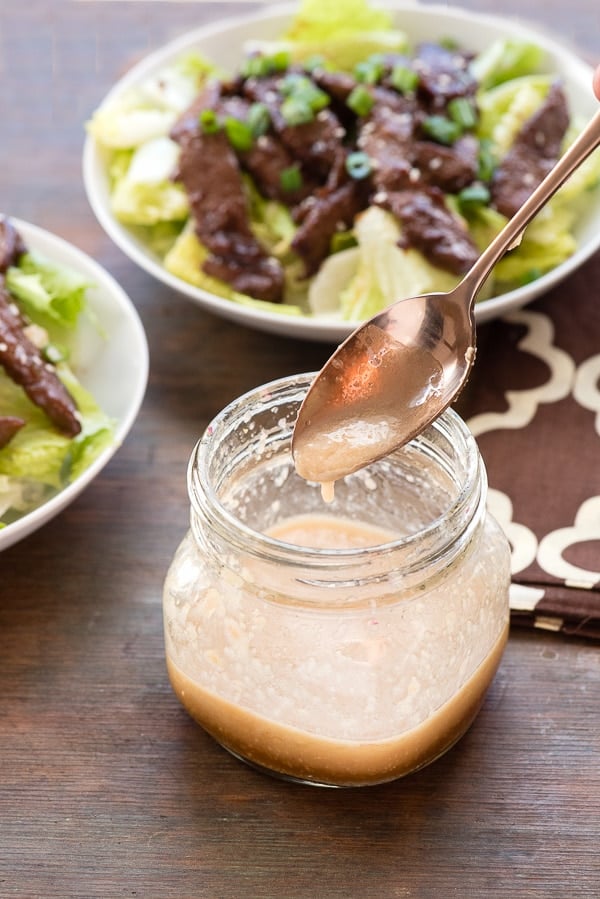 Mongolian Beef Salad with Ginger Vinaigrette