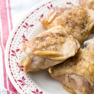 Salt and Pepper Roasted Chicken Thighs close-up