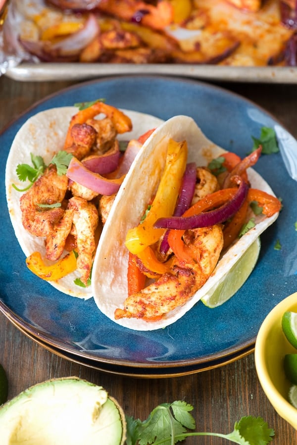 Colorful Sheet Pan Chicken Fajitas 