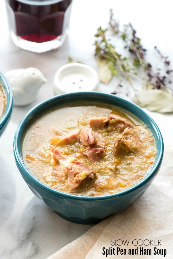 Crockpot Split Pea Soup with Ham Hock - Hardly A Goddess