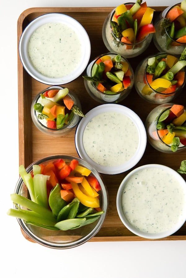 Green Goddess Dip with vegetables