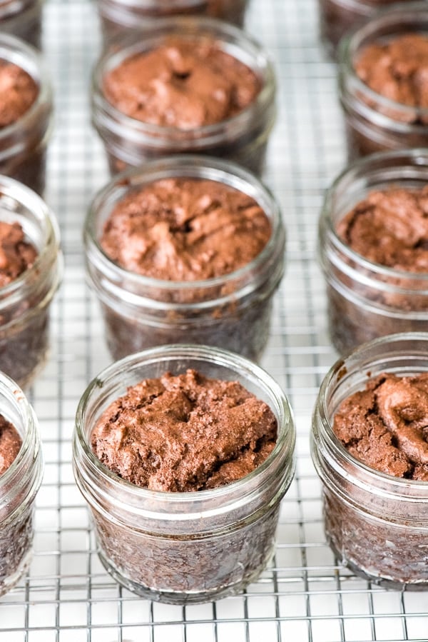 Brownies baked in jar