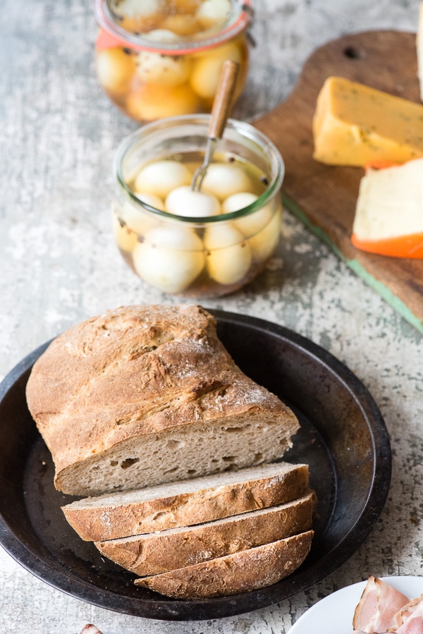 Ploughman's Lunch - Crusty bread and pickled onions 