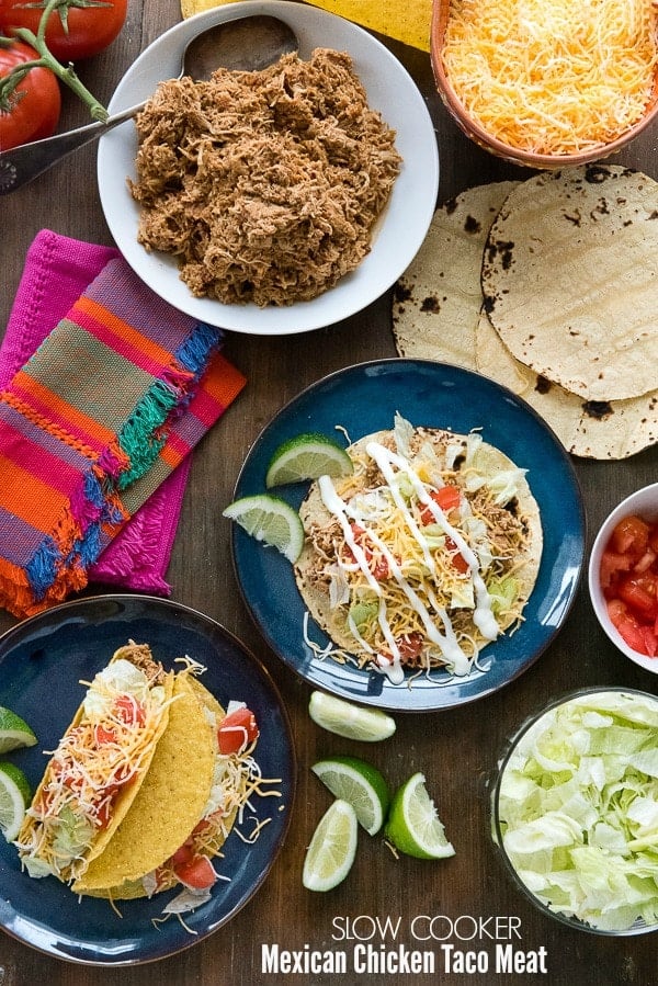 Slow Cooker Mexican Chicken Taco Meat.