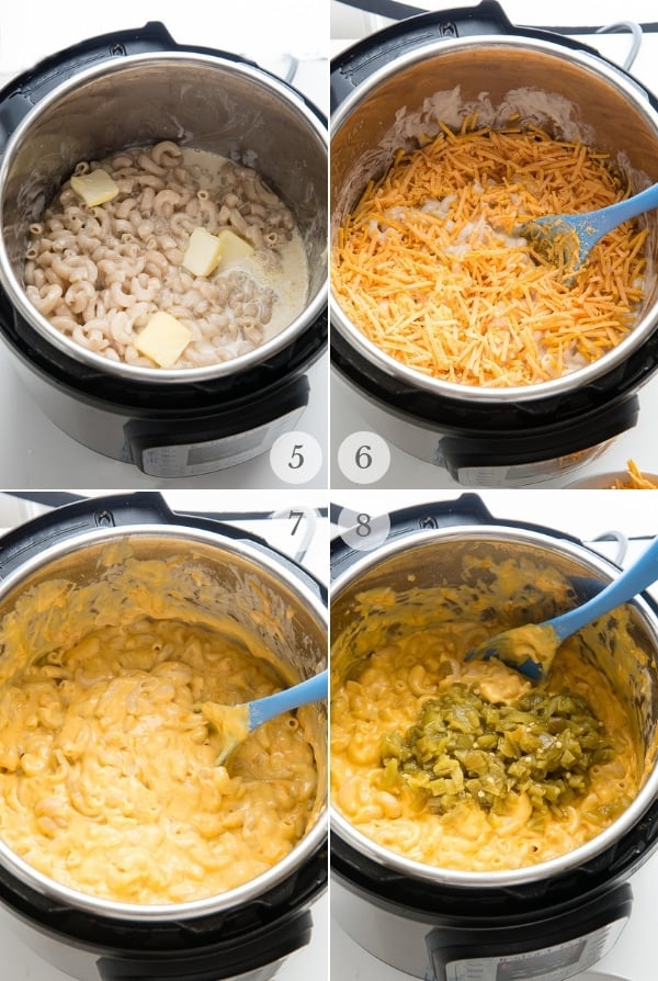 Instant Pot Mac and Cheese recipes steps collage 2