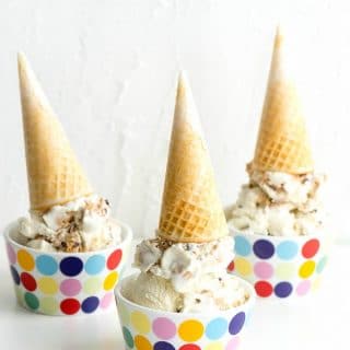 Cookies and Cream Ice Cream with cones on top