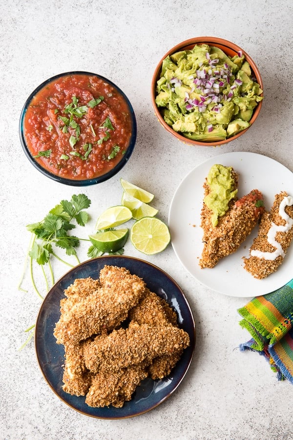 Crisp, homemade baked gluten-free Taco Chicken tenders