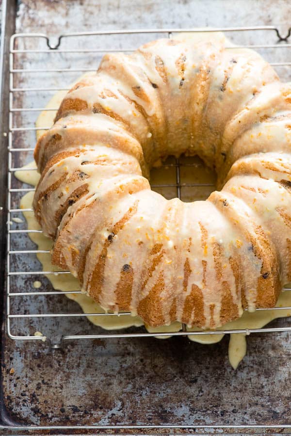 Gluten-Free Zucchini Chocolate Chip Bundt Cake with Orange Glaze 