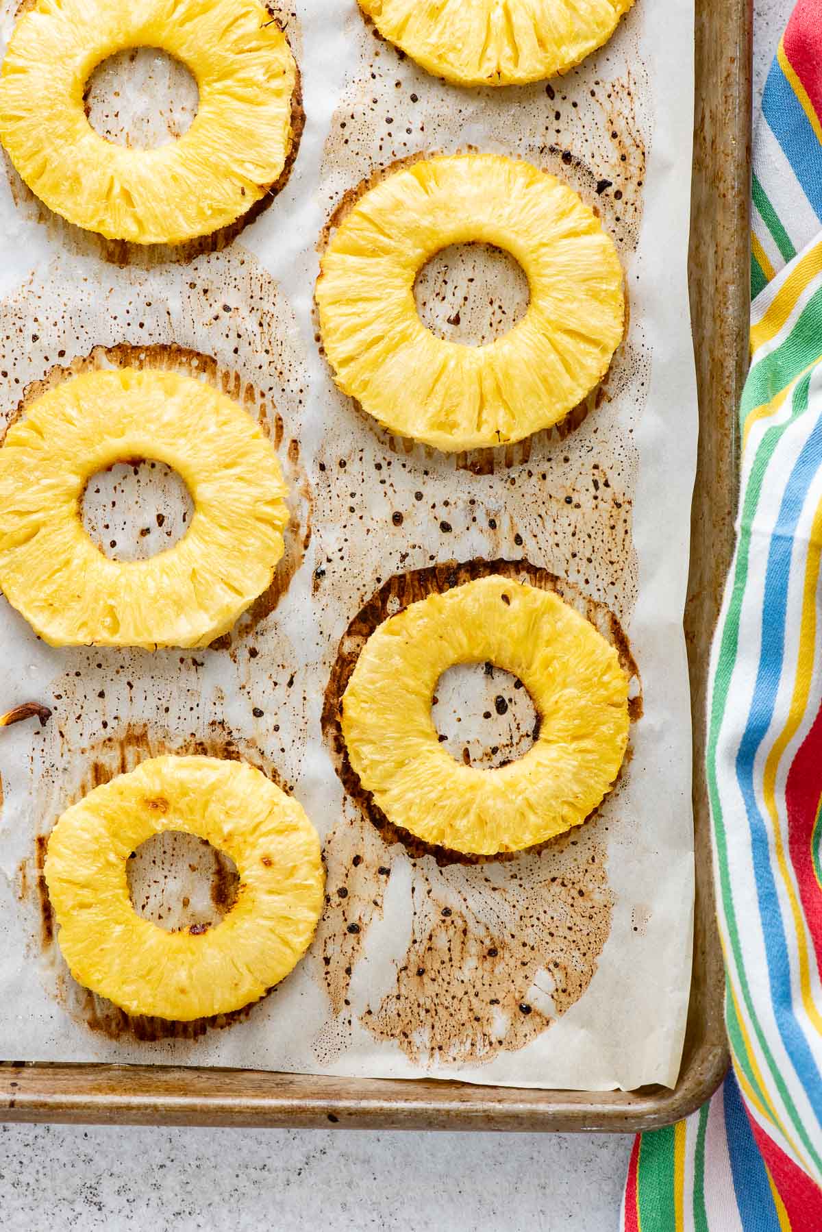 pineapple on baking sheet