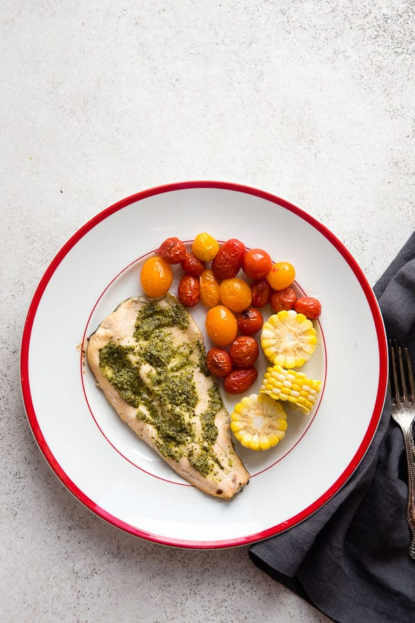 A plate of food on a table