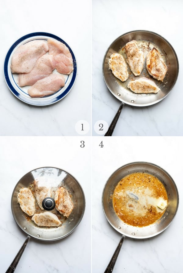 Balsamic Chicken instructions - process photos steps 1-4