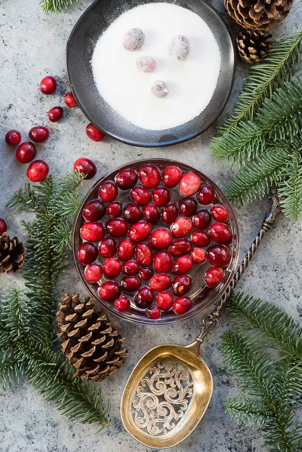 Fresh cranberries in simple syrup 