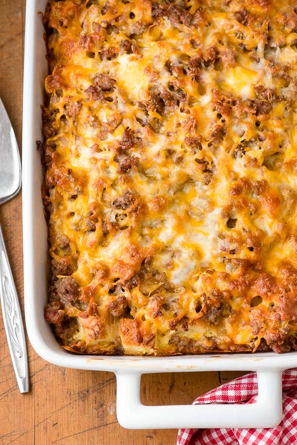 Overnight Gluten-Free English Muffin Breakfast Casserole 