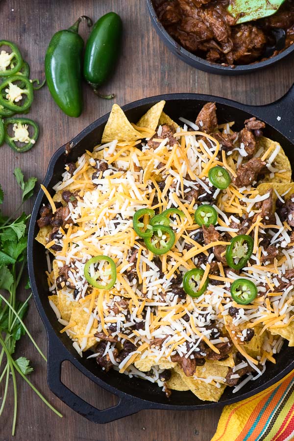 Ready for the oven Spicy Pot Roast Nachos