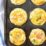 Freshly baked Muffin Tin Denver Omelets in muffin tin