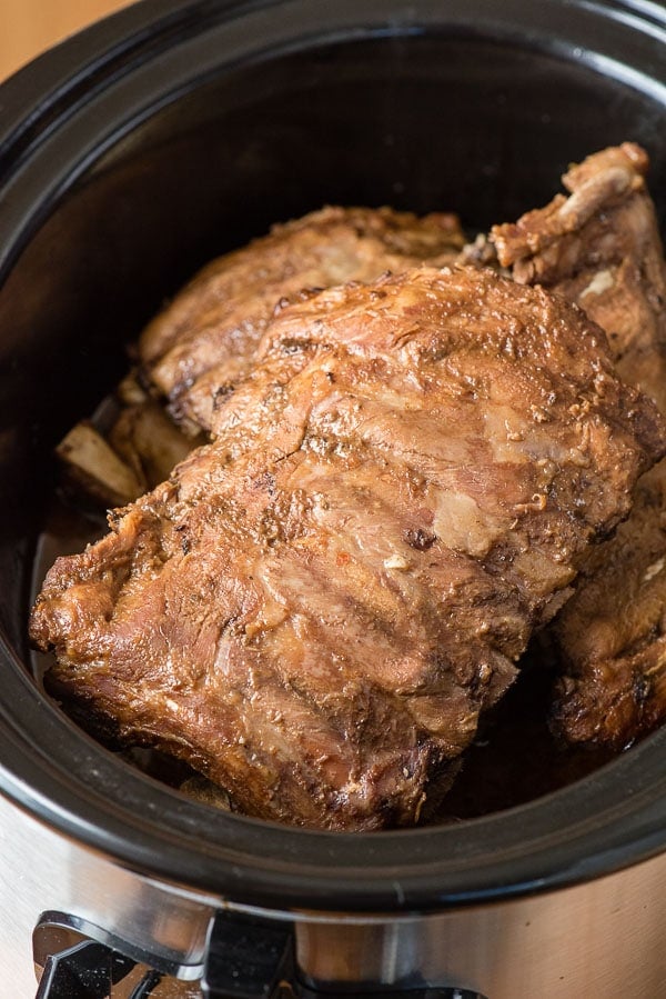 Sweet Sesame Baby Back Ribs in the slow cooker