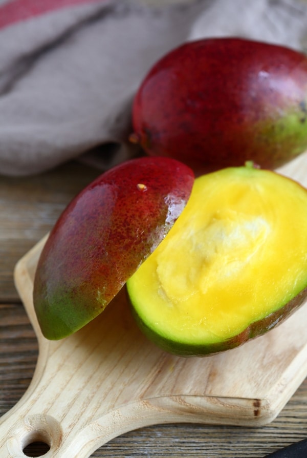 Cutting a mango