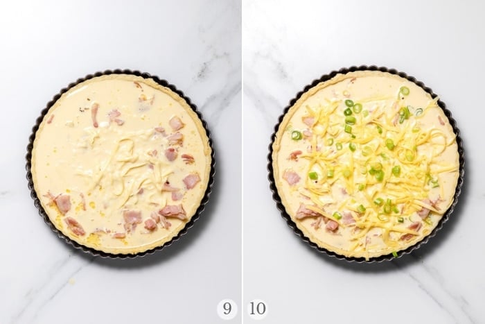 Quiche Lorraine recipe process steps collage 3