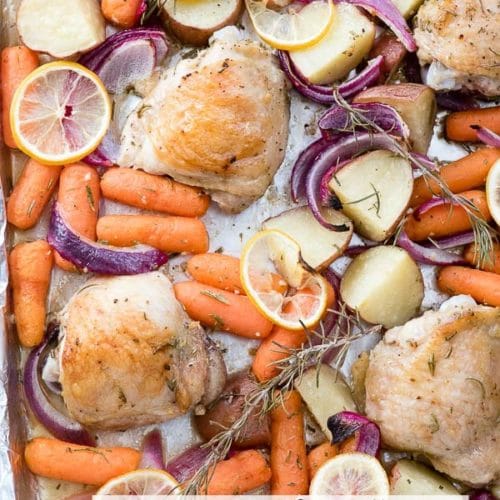 Sheet Pan Lemon Rosemary Chicken - Bariatric Meal Prep