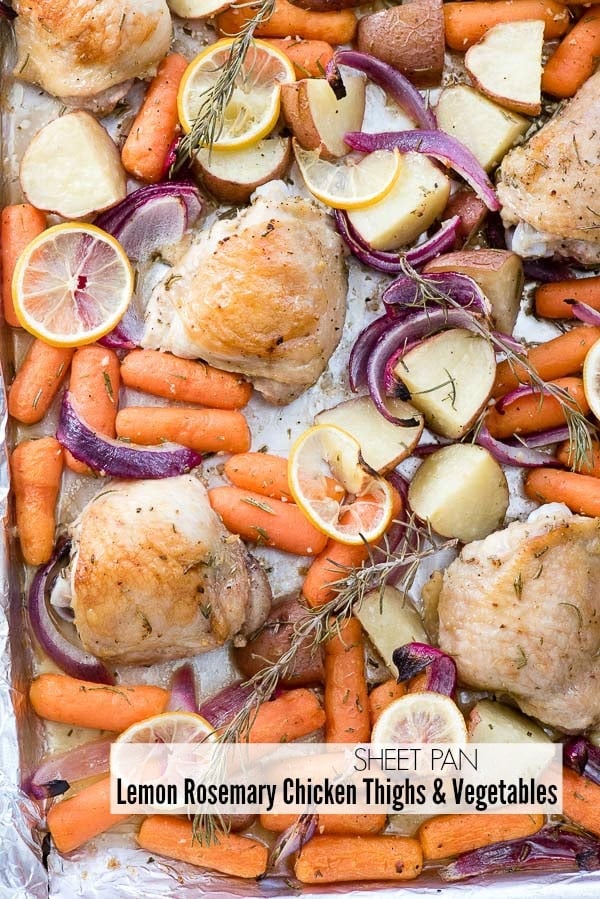 Sheet Pan Lemon Rosemary Chicken Thighs With Vegetables