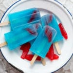 Plate of Blue Lagoon Cocktail Popsicles title