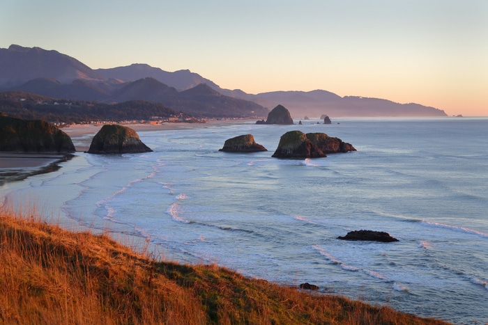 Cannon Beach Oregon at dusk