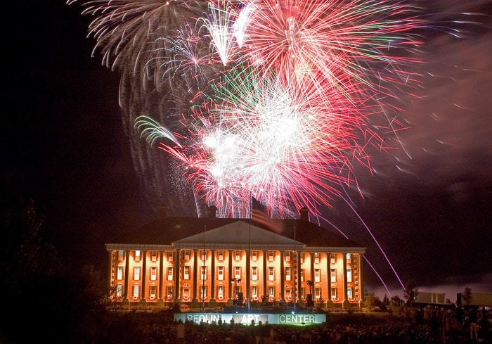 Watertown South Dakota Fireworks over the Redlin Art Center