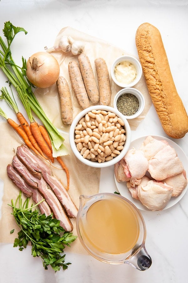 Shortcut Cassoulet stew ingredients