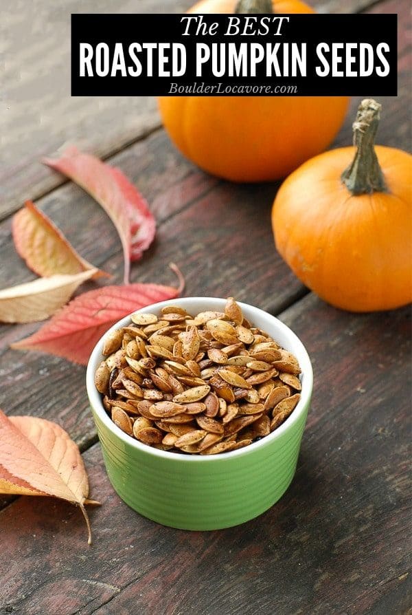 Roasted Pumpkin Seeds in small bowl