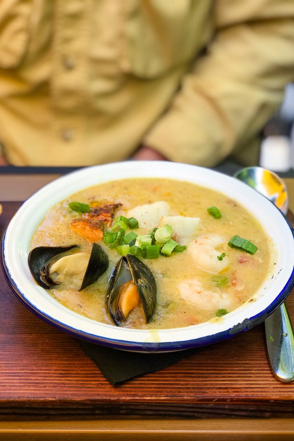 Seafood Chowder at the Cliff House Restaurant Capilano Bridge Vancouver BC