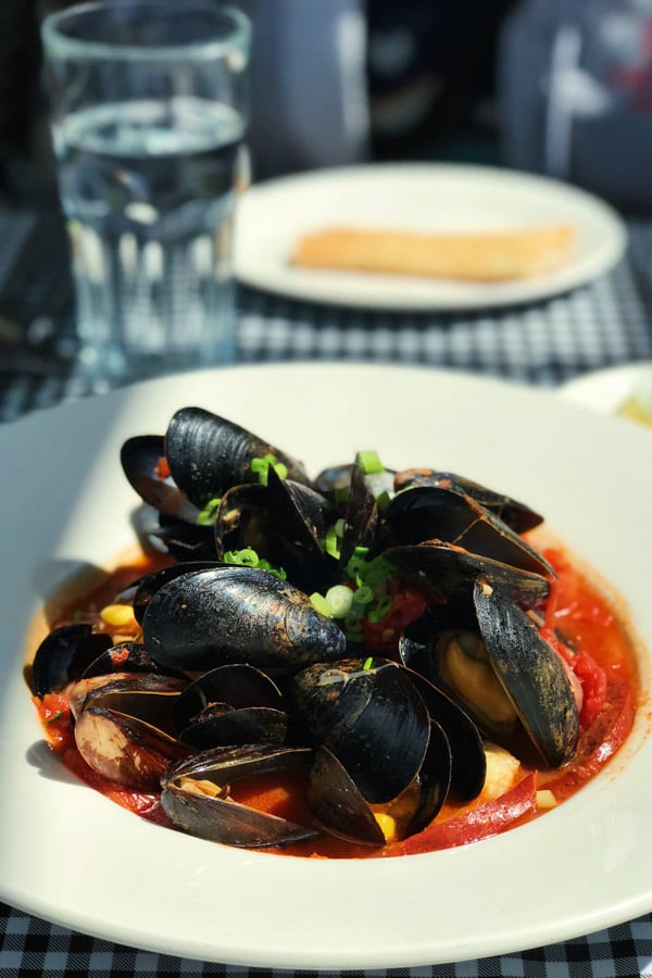 Mussels and Chorizo at the Tea House Restaurant Stanley Park Vancouver BC