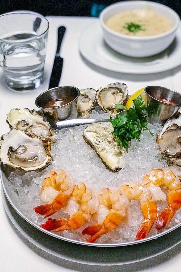 Oysters and shrimp at Coast Restaurant Vancouver BC