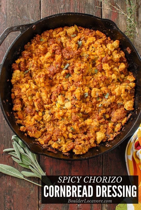 Spicy Chorizo Sage Cornbread Dressing - An Easy Side Dish Anytime!