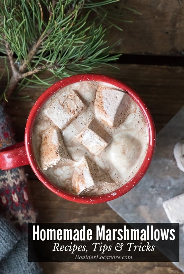 Homemade Marshmallows in a cup of hot cocoa
