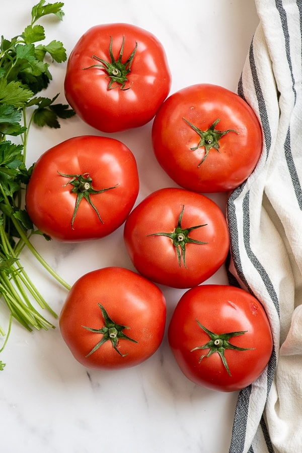 fresh tomatoes and Italian Parsley 