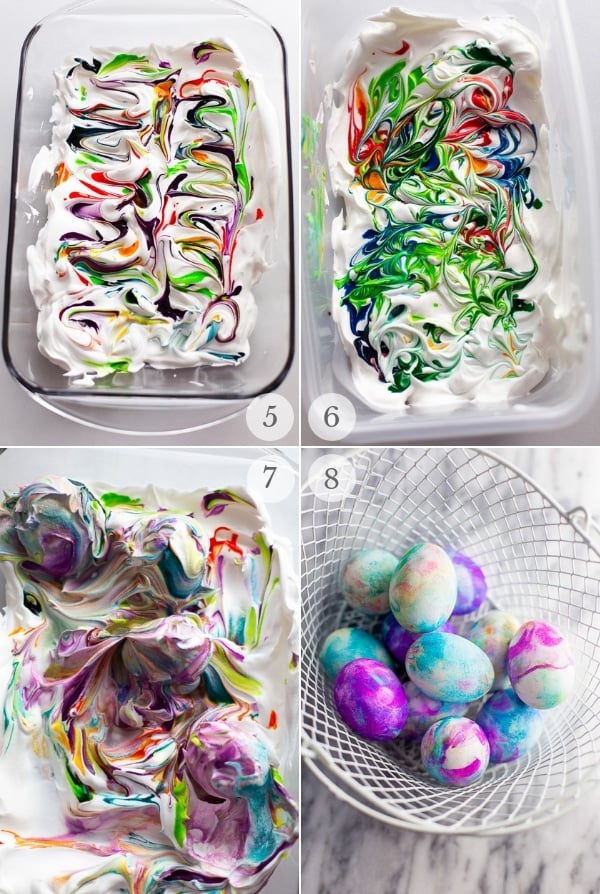 Dying Easter Eggs in Cool Whip process photo collage 2