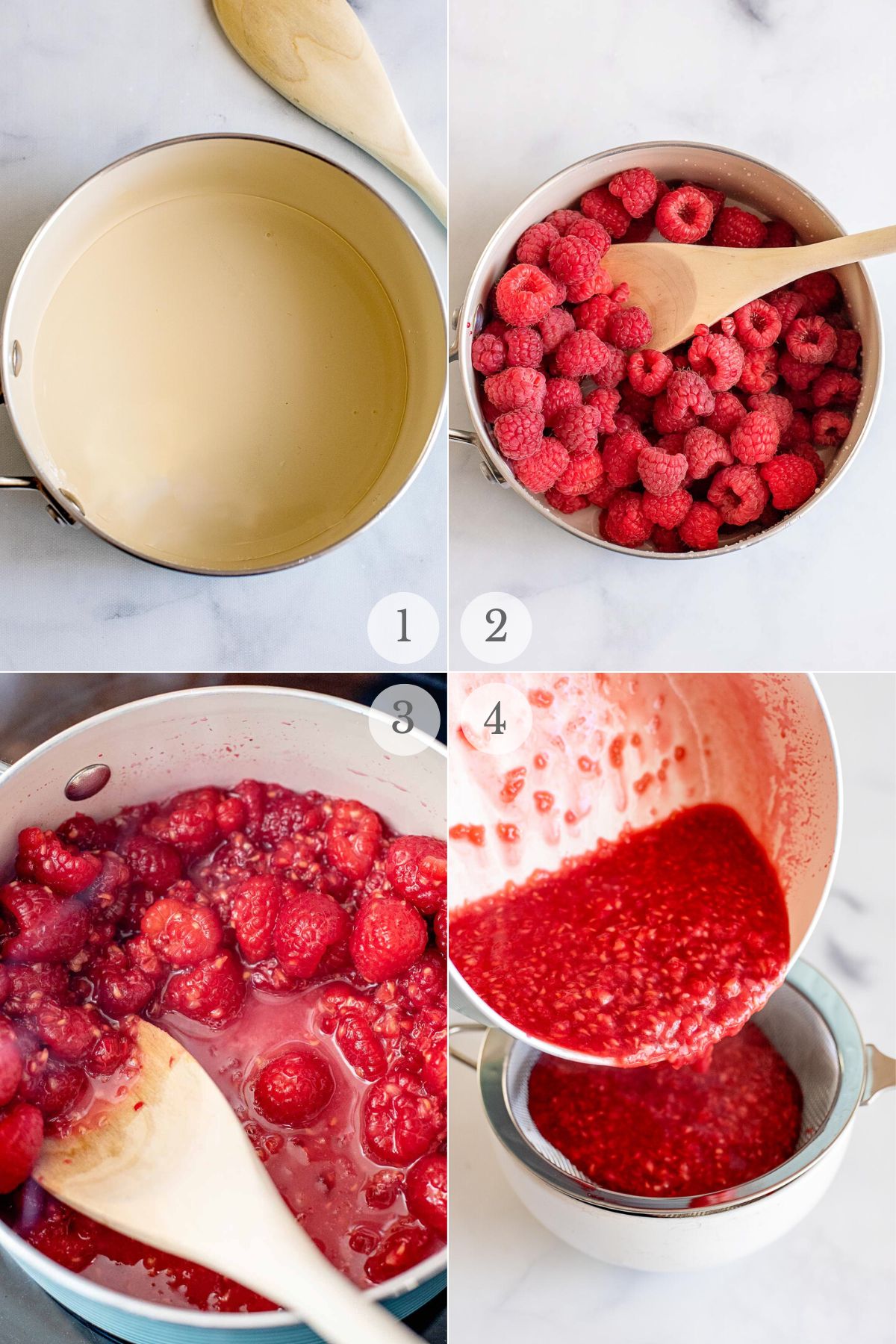 raspberry vinaigrette recipe steps 1-4.