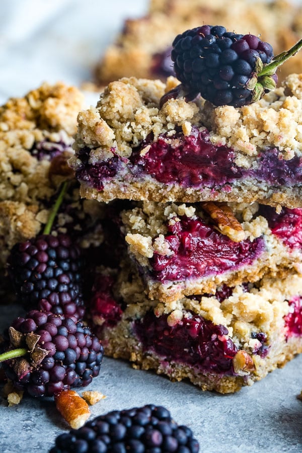 stack of oatmeal bars close up 