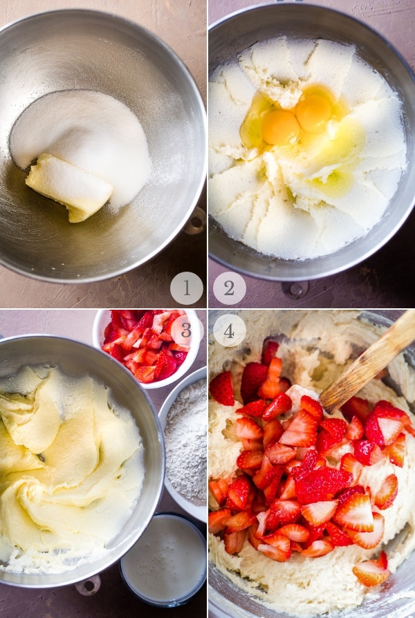 Strawberry Cake recipe steps photo collage