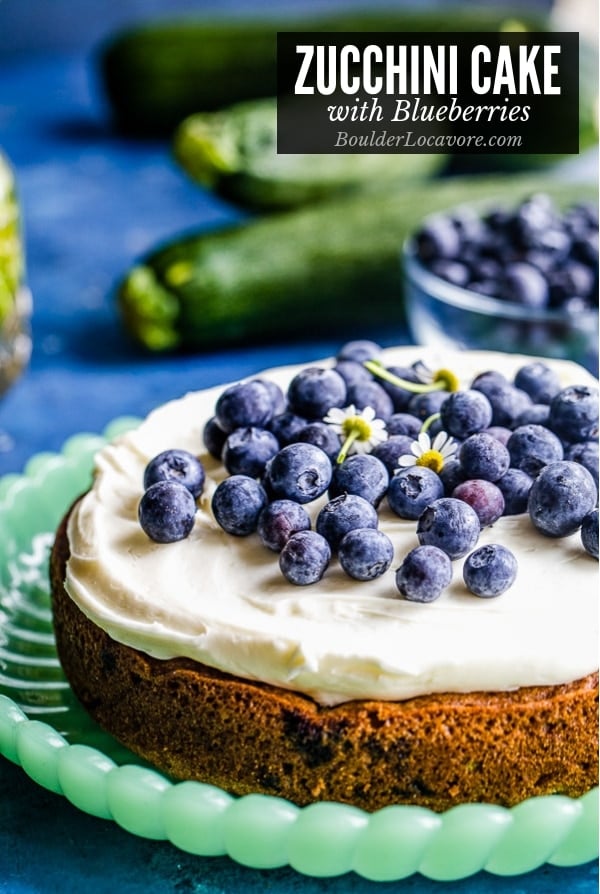 Zucchini Cake with Blueberries