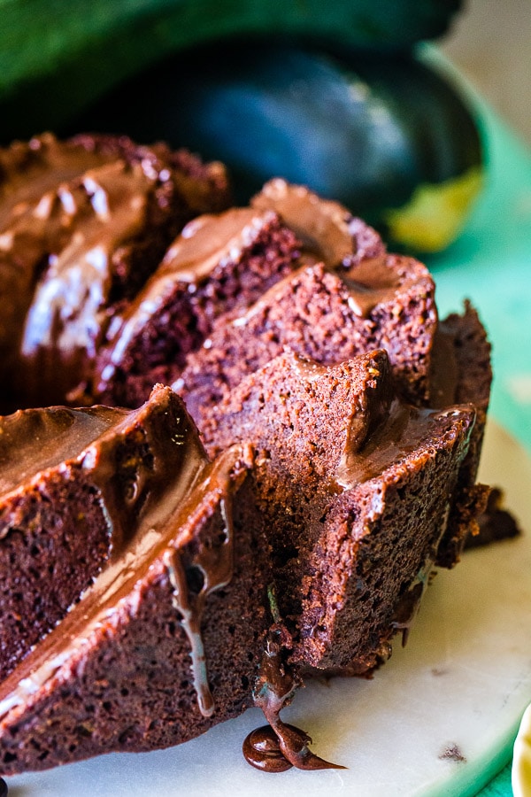 chocolate zucchini cake slice 