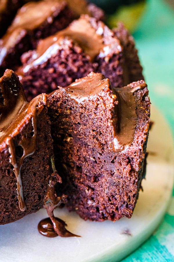 slice of chocolate Bundt cake