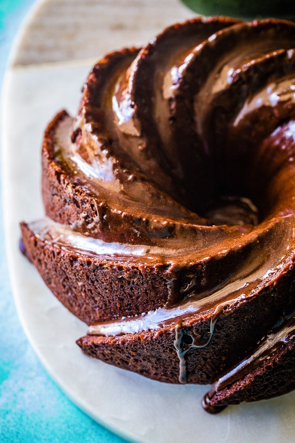 chocolate zucchini cake top view