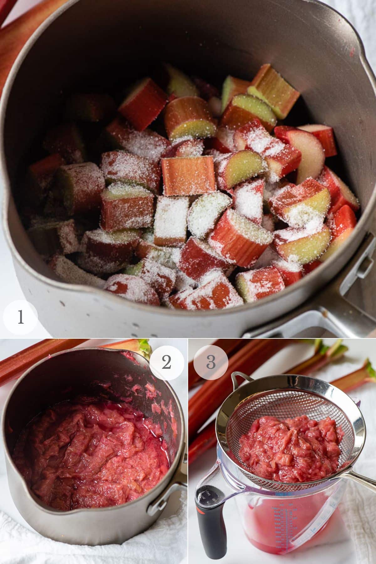 rhubarb fool recipe steps 1-3.
